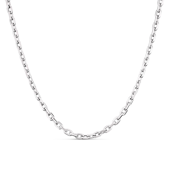 Men’s Sterling Silver Flat Edge Cable Chain Necklace