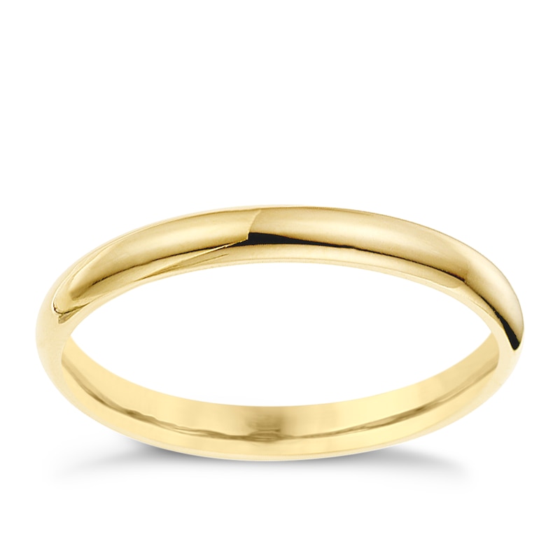 9ct Yellow Gold 2mm Super Heavyweight Court Ring