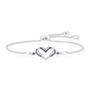 Thumbnail Image 0 of Vera Wang Silver 7 Inch Sapphire 0.04ct Diamond Heart Bolo Bracelet