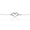 Thumbnail Image 1 of Vera Wang Silver 7 Inch Sapphire 0.04ct Diamond Heart Bolo Bracelet