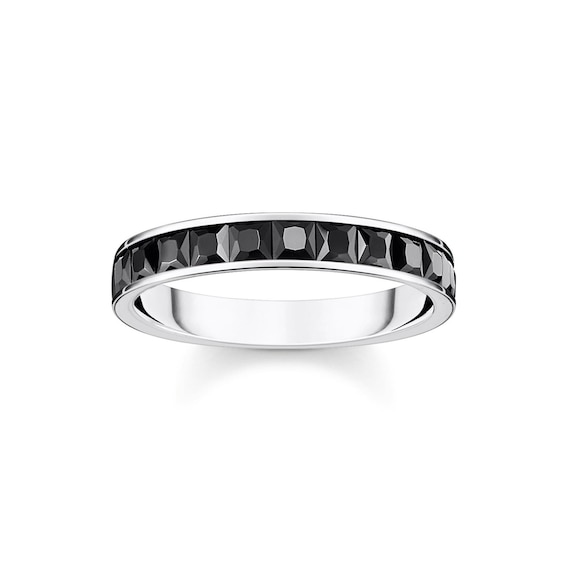 Thomas Sabo Sterling Silver Black Stone Ring R1/2 - S