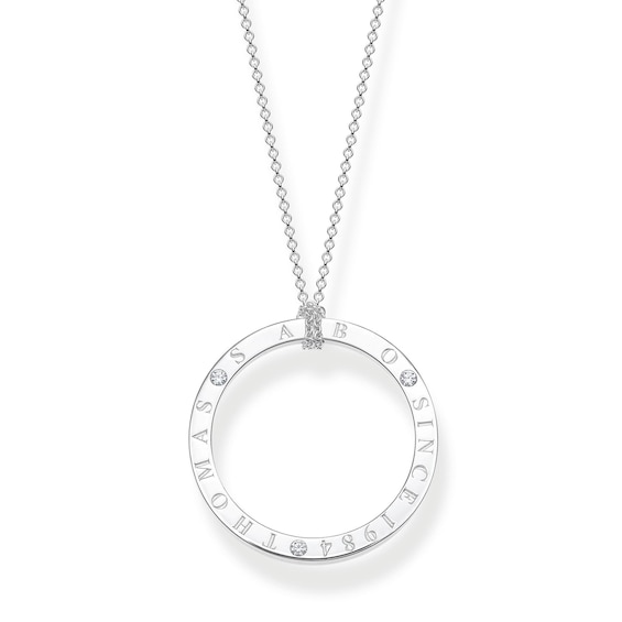 Thomas Sabo Silver White Zirconia Circle Necklace