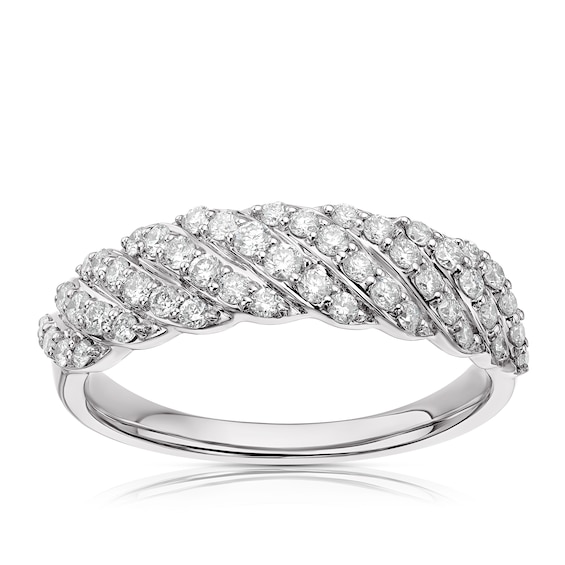 Platinum 0.50ct Diamond Wave Eternity Ring