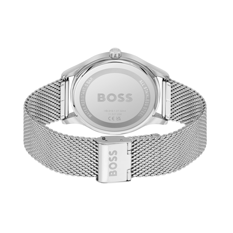 BOSS Reason Men's Stainless Steel Mesh Watch & Bracelet Set