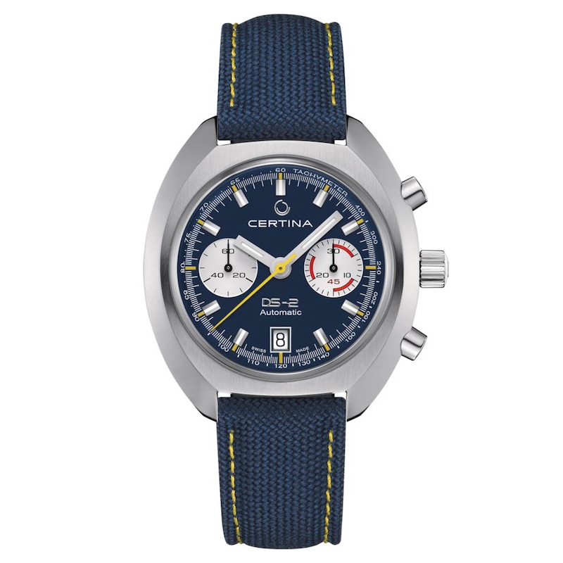 Certina DS-2 Chronograph Automatic Men's Blue Leather Strap Watch