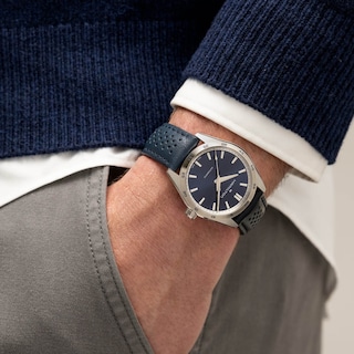 Hamilton Jazzmaster Performer Blue Rubber Strap Watch Ernest Jones