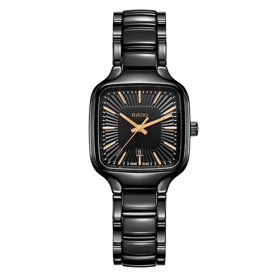 Rado True Square Ladies’ Black Steel Bracelet Watch