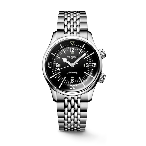 Longines Legend Diver Men’s Black Dial & Stainless Steel Bracelet Watch