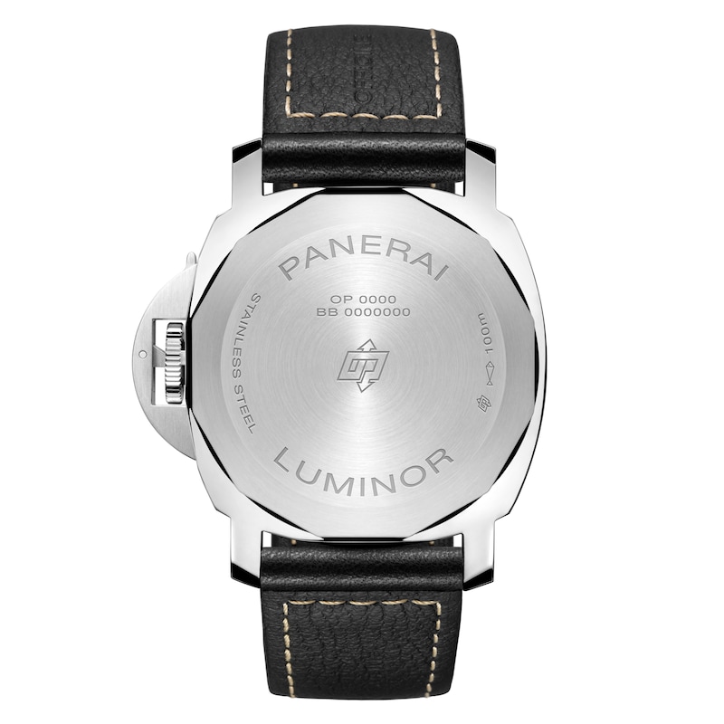 Panerai Luminor Logo 44mm Men's Black Dial & Leather Strap Watch