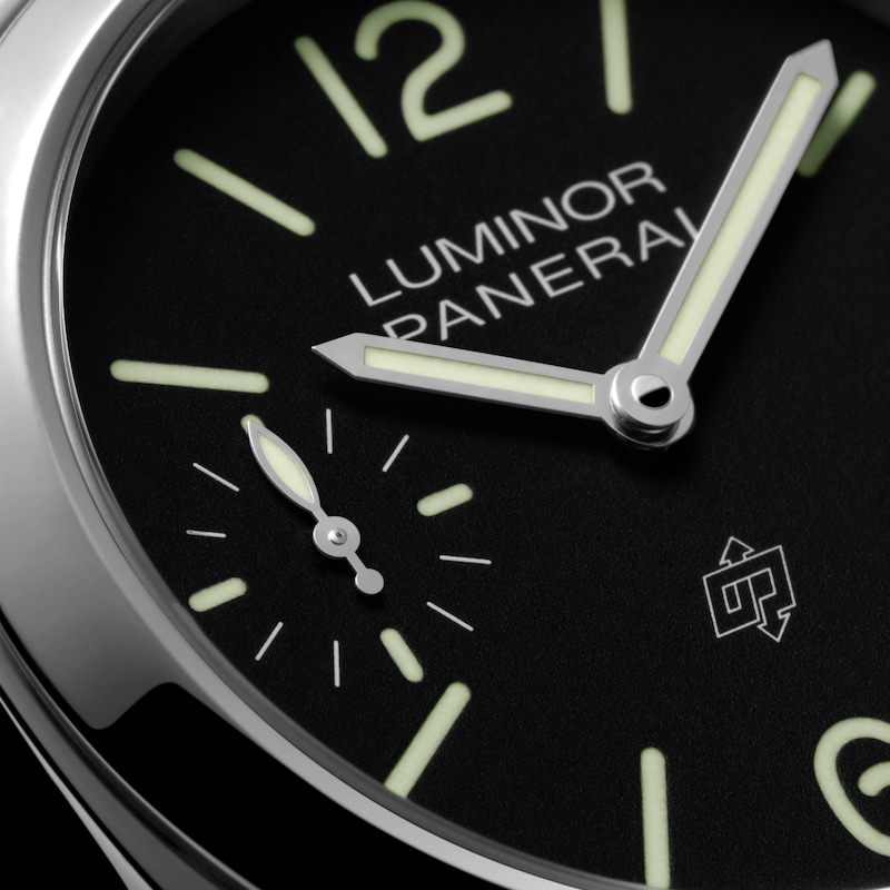 Panerai Luminor Logo 44mm Men's Black Dial & Leather Strap Watch