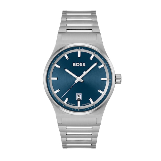 BOSS Candor Men’s Blue Dial & Stainless Steel Bracelet Watch