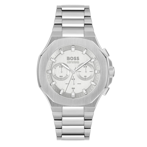BOSS Taper Men’s Chronograph White Dial & Stainless Steel Watch