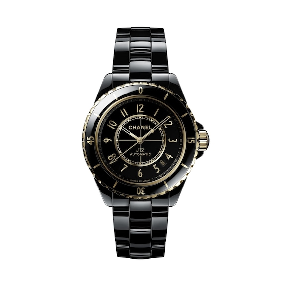 CHANEL J12 Calibre 12.1 Yellow Gold & Black Ceramic Bracelet Watch