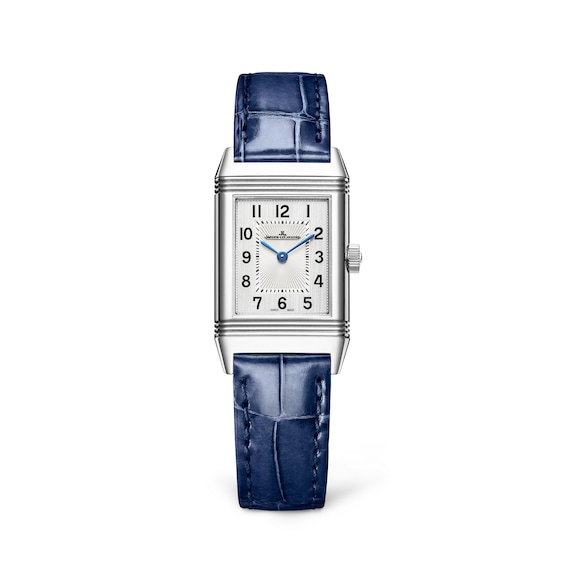 Jaeger-LeCoultre Reverso Classic Ladies’ Silver Dial & Blue Alligator Leather Watch