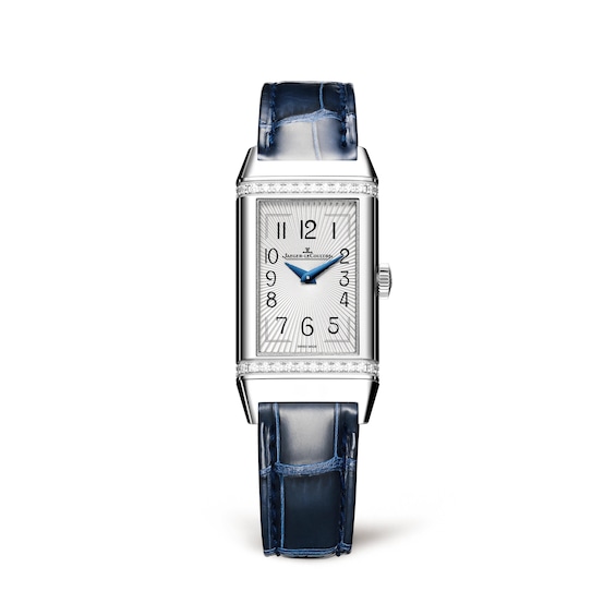 Jaeger-LeCoultre Reverso One Ladies’ Diamond & Blue Alligator Leather Strap Watch