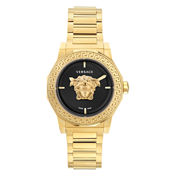 Versace Medusa Deco Black Dial & Gold-Tone Bracelet Watch