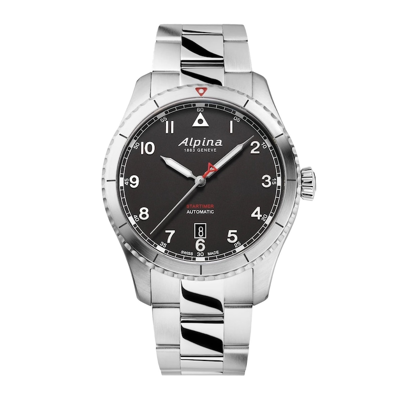 Alpina Startimer Men's Black Dial & Stainless Steel Watch