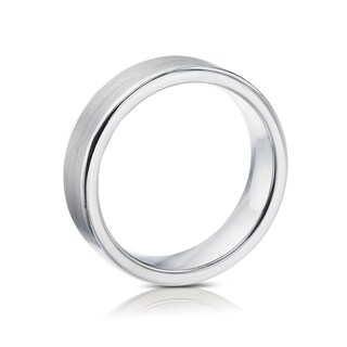 Tungsten Matte Polish Bevelled Edge Ring Ernest Jones