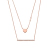 Thumbnail Image 0 of Michael Kors Love Rose Gold-Plated Sterling Silver Double Layer Heart Necklace