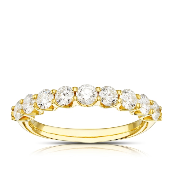 Origin 18ct Yellow Gold 1ct Diamond Pave Half Eternity Ring