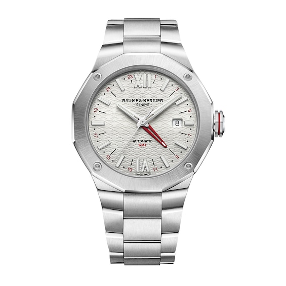 Baume & Mercier Riviera Men’s Silver Tone Dial Stainless Steel Bracelet Watch