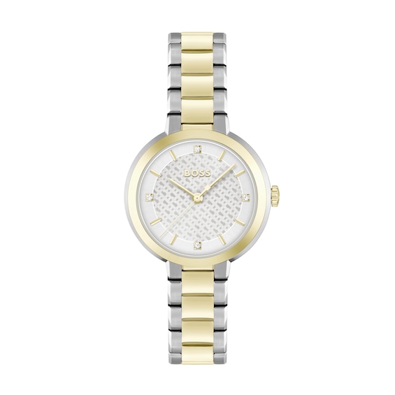 BOSS Sena Ladies’ Silver Dial & Two-Tone IP Bracelet Watch