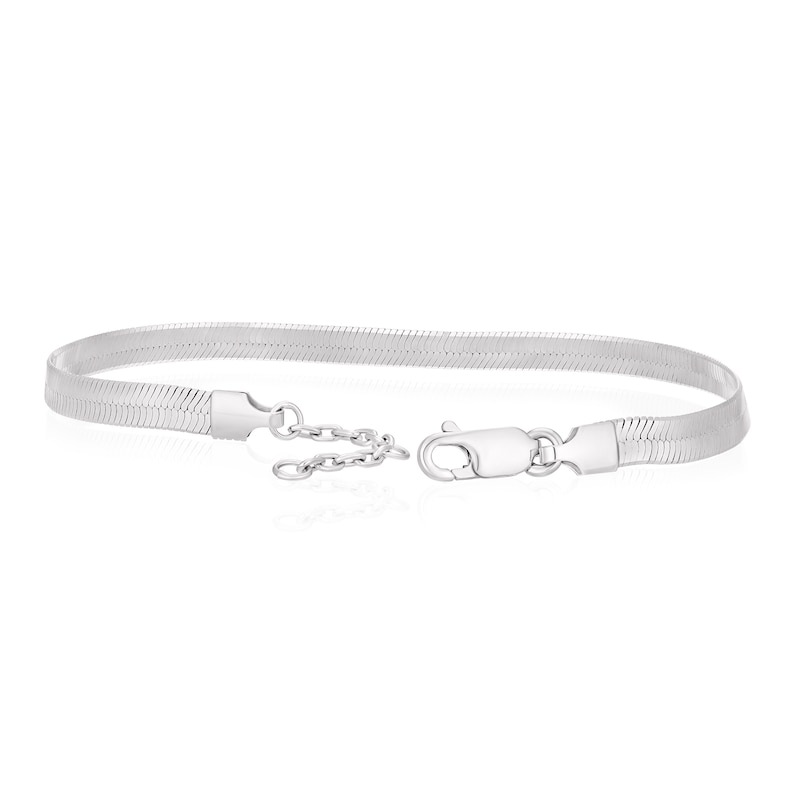 Sterling Silver Flat Herringbone Chain Bracelet