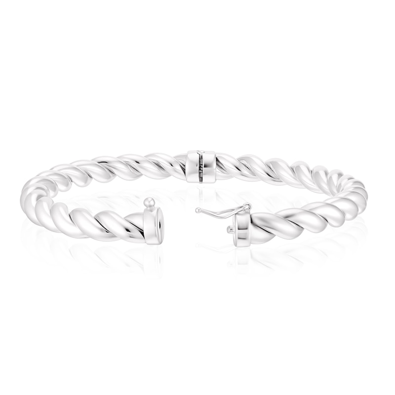 Sterling Silver 7 Inch Twisted Rope Bangle