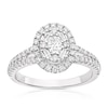 Thumbnail Image 0 of Vera Wang 18ct White Gold 0.70ct Diamond Oval Shaped Cluster Ring