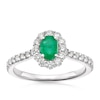 Thumbnail Image 0 of 18ct White Gold Emerald & 0.50ct Diamond Halo Ring