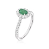 Thumbnail Image 1 of 18ct White Gold Emerald & 0.50ct Diamond Halo Ring