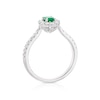 Thumbnail Image 2 of 18ct White Gold Emerald & 0.50ct Diamond Halo Ring