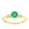Thumbnail Image 0 of 9ct Yellow Gold Diamond & Emerald Round Cut Ring