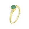 Thumbnail Image 1 of 9ct Yellow Gold Diamond & Emerald Round Cut Ring