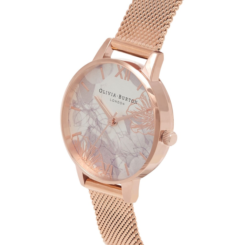 Olivia Burton Abstract Florals Rose Gold Metal Plated Watch