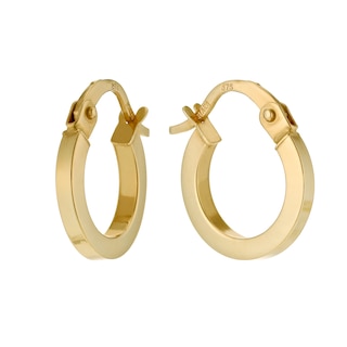 9ct Yellow Gold 8mm Hoop Earrings|Ernest Jones