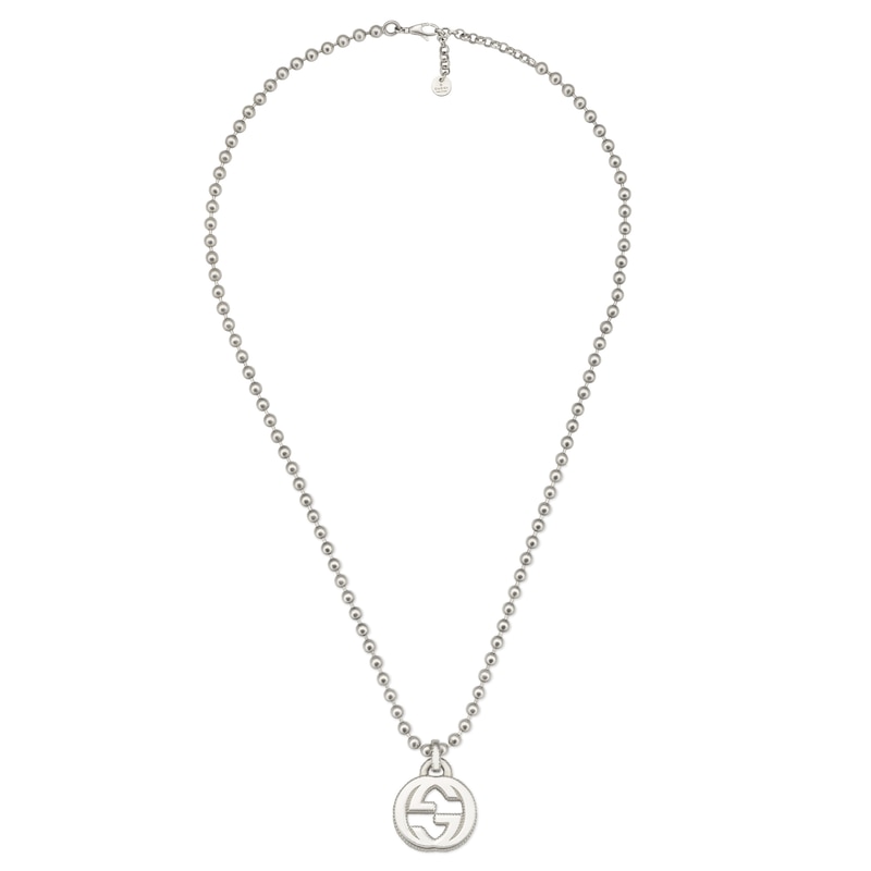 Gucci Interlocking Silver Pendant Necklace