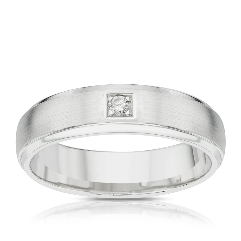 Sterling Silver & Diamond 6mm Ring
