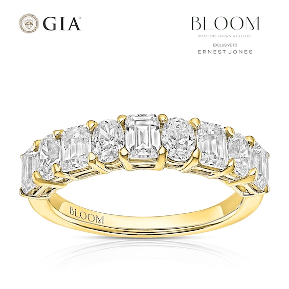 BLOOM Vienna 18ct Yellow Gold 1.85ct Lab Grown Oval and Emer