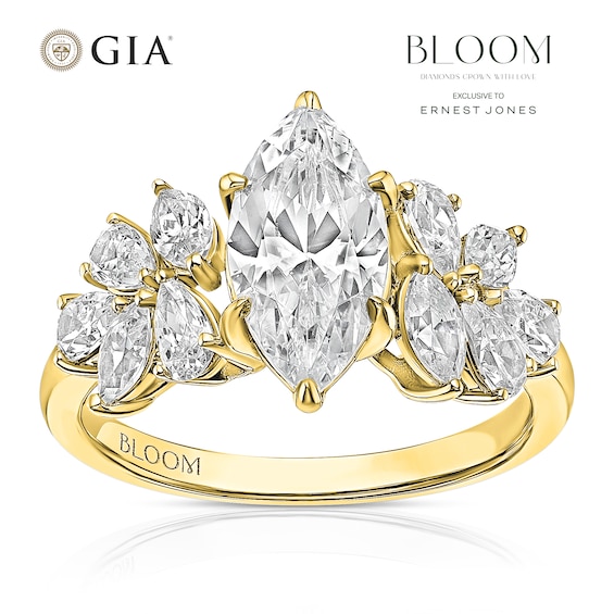 BLOOM Paris 18ct Yellow Gold 2.50ct Lab Grown Diamond Marqui