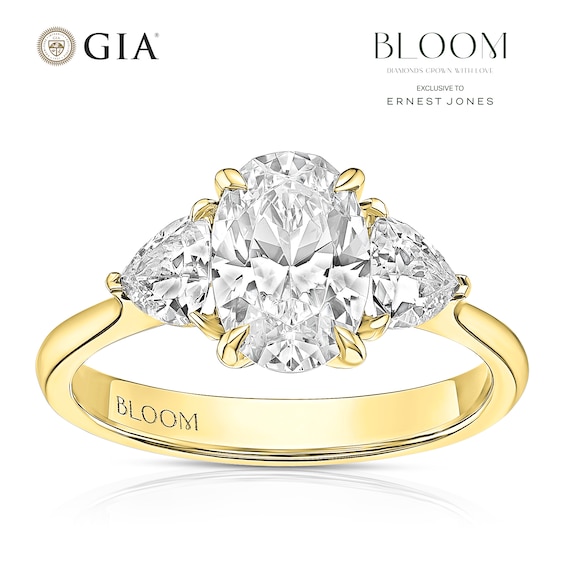 BLOOM Vienna 18ct Yellow Gold 2ct Lab Grown Oval and Trillio