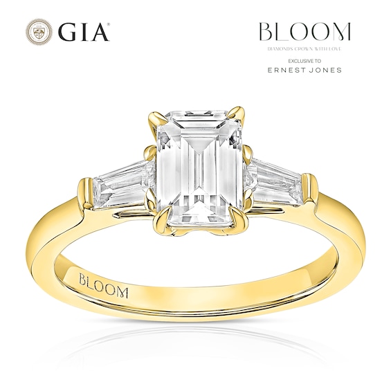 BLOOM Rome 18ct Yellow Gold 1.28ct Lab Grown Diamond Emerald