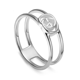 Gucci Interlocking Sterling Silver Ring (Size K-L)