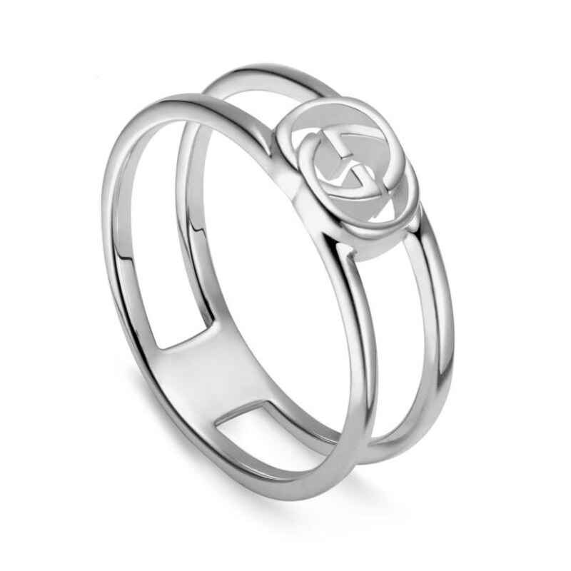 Main Image 1 of Gucci Interlocking Sterling Silver Ring (Size K-L)