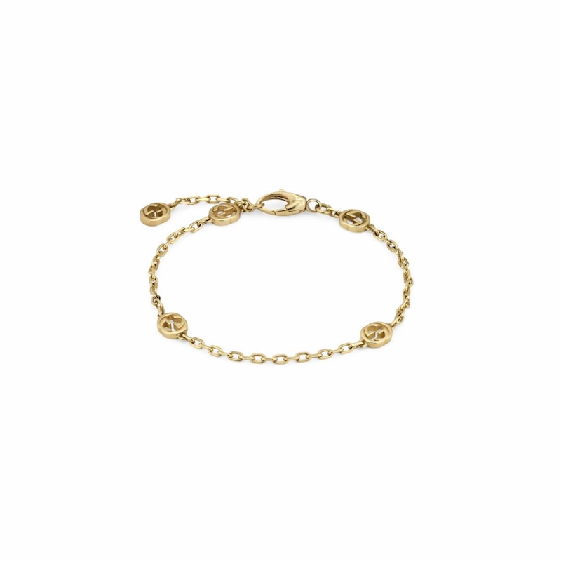 Gucci Interlocking G Ladies' 18ct Yellow Gold 17cm Bracelet | Ernest Jones