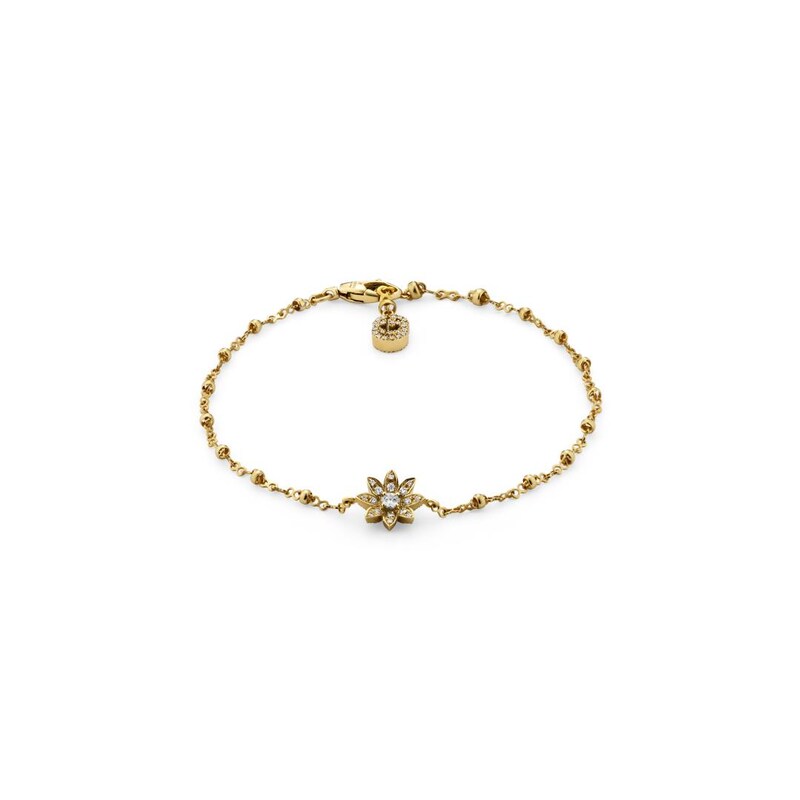 Gucci Flora 18ct Yellow Gold & Diamond 17cm Bracelet