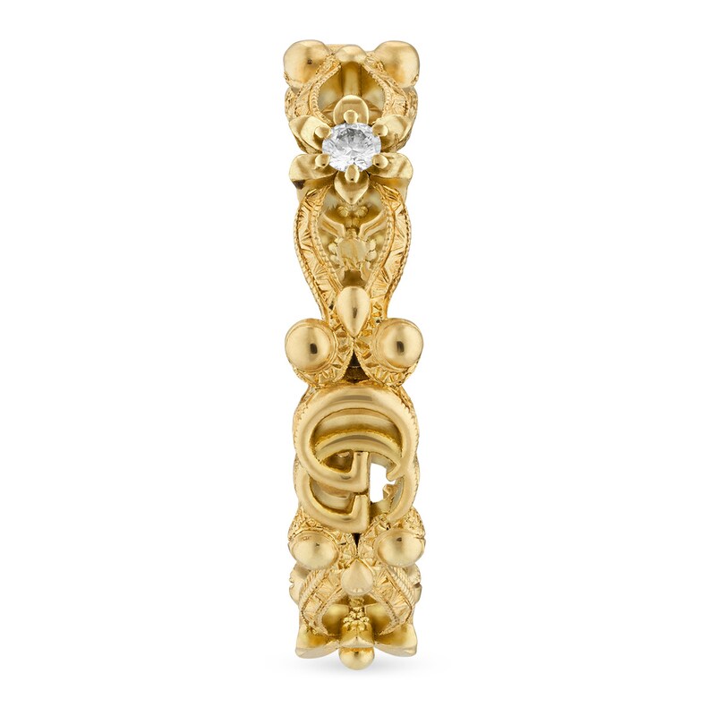 Gucci Flora 18ct Yellow Gold & Diamond M-N Ring