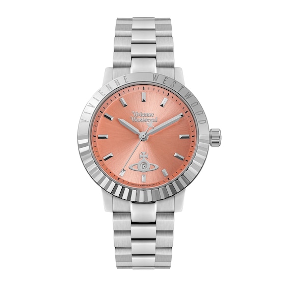 Women's Vivienne Westwood Dulwich Quartz Coral Pink Dial & Stainless Steel Bracelet Watch