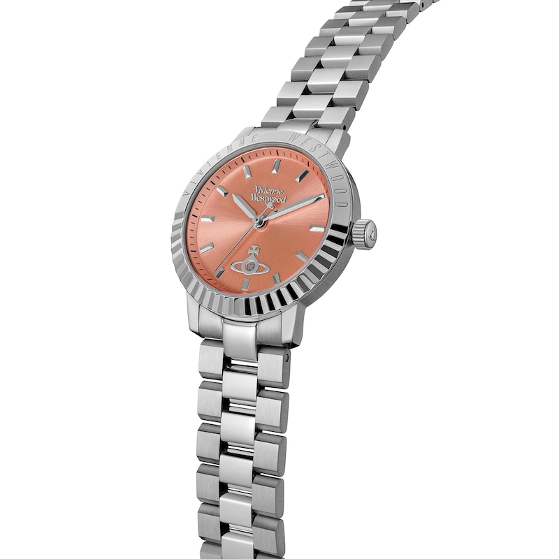 Main Image 3 of Vivienne Westwood Dulwich Quartz Coral Pink Dial & Stainless Steel Bracelet Watch