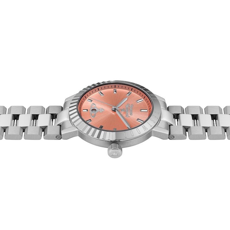 Main Image 4 of Vivienne Westwood Dulwich Quartz Coral Pink Dial & Stainless Steel Bracelet Watch